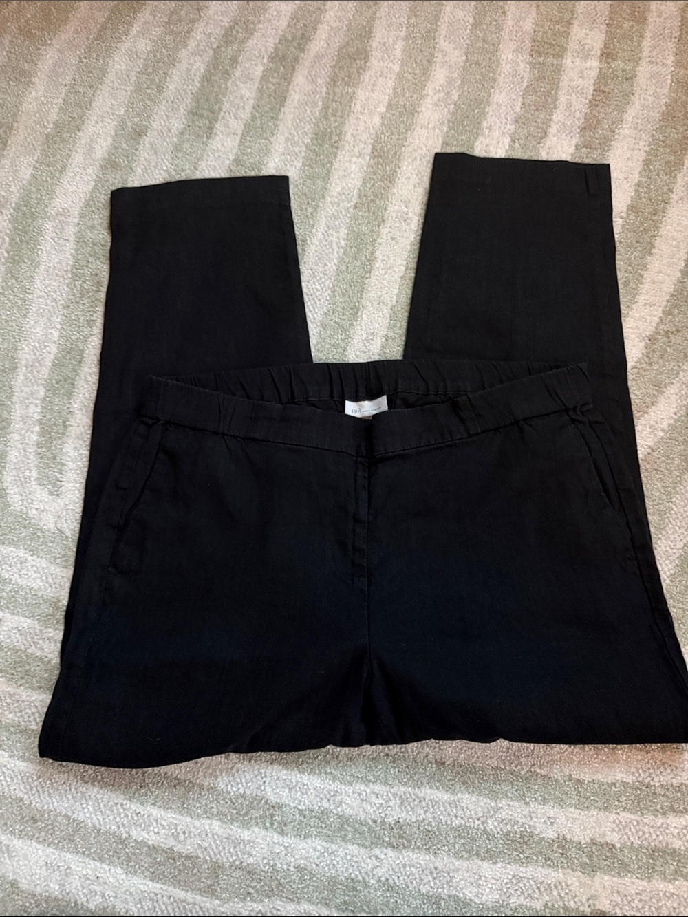 J. Jill Black Linen-Blend Stretch Pants